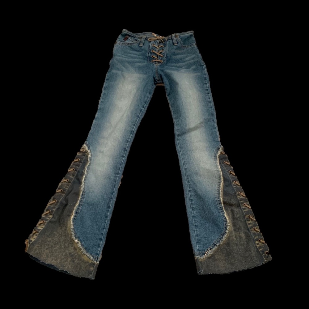 Mudd low rise lace up jeans !